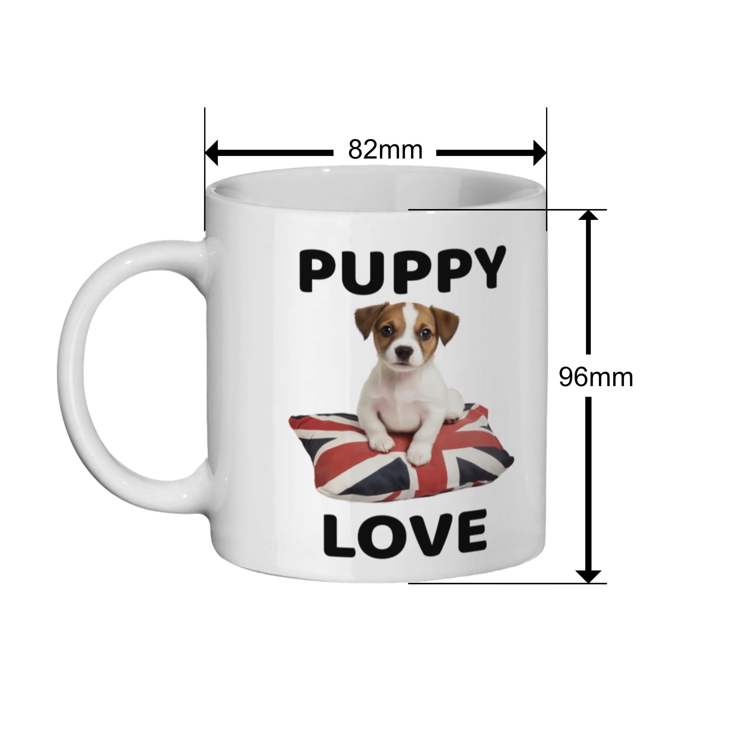 Jack Russell Puppy Mug: British Union Jack Dog Lover Gift