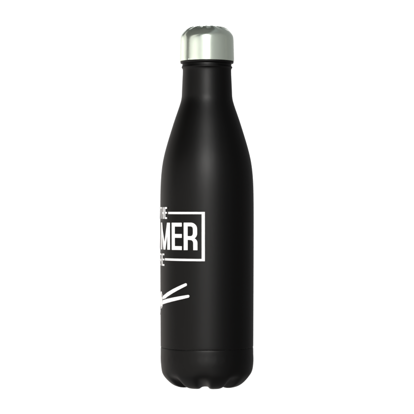 Drummer Gift: Black Metal Thermos Water Bottle (500ml)