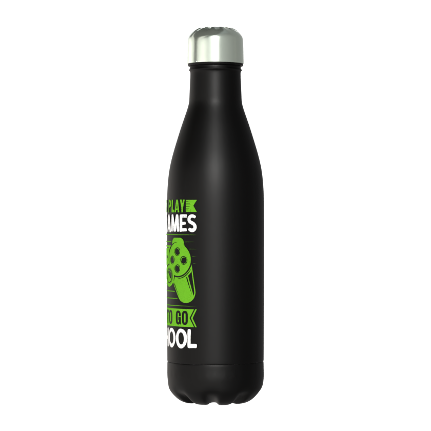 Classic 50cl Thermos Black Bottle - Born To Play Video Games