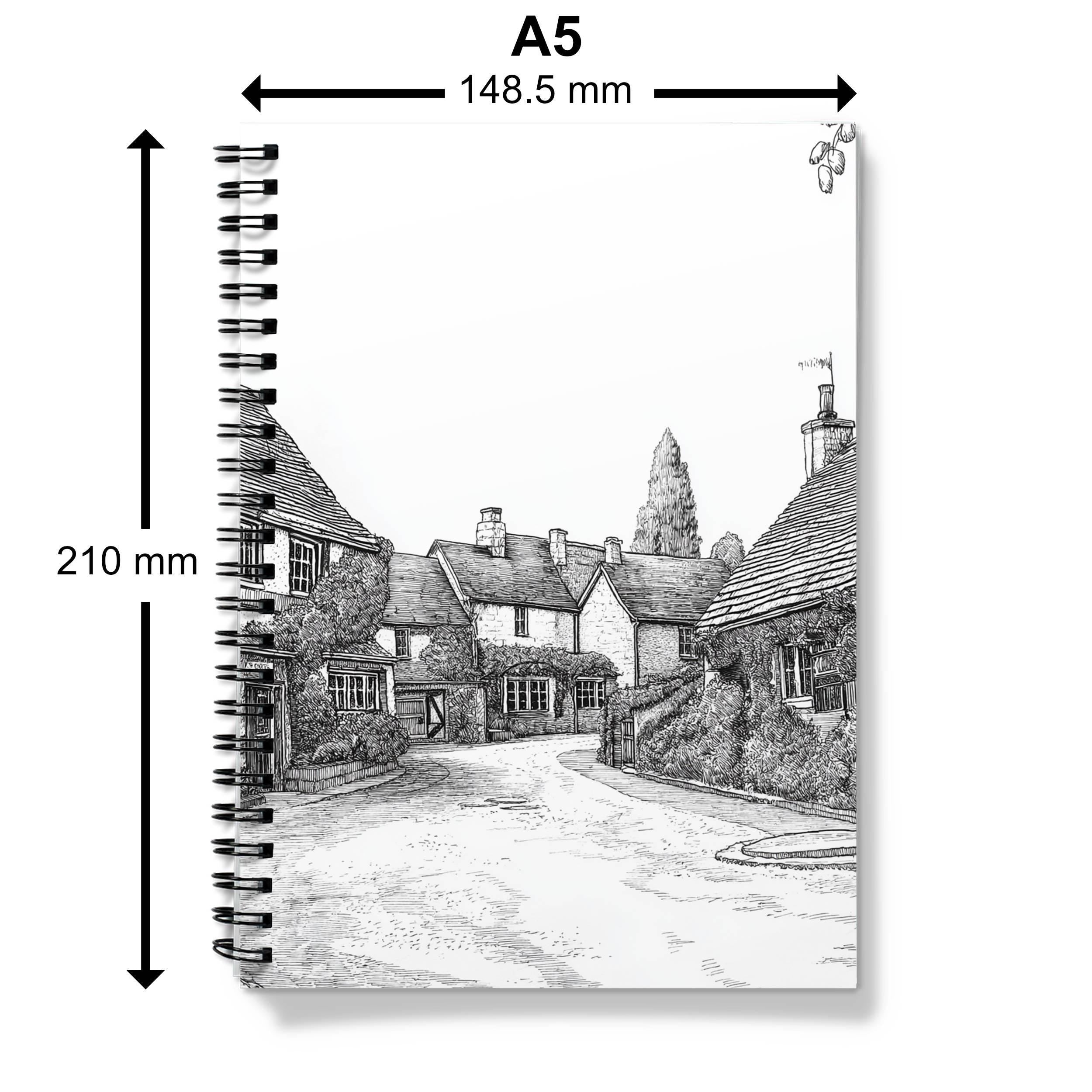 Cotswolds Scene Spiral Notebook: A5 Travel Journal for Writers & Artists