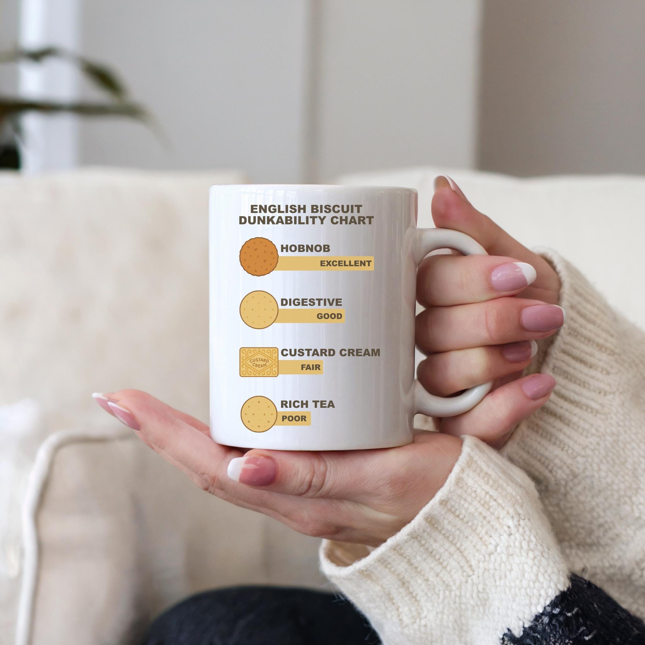 Funny British Biscuit Dunkability Chart Mug - UK Humour Gift