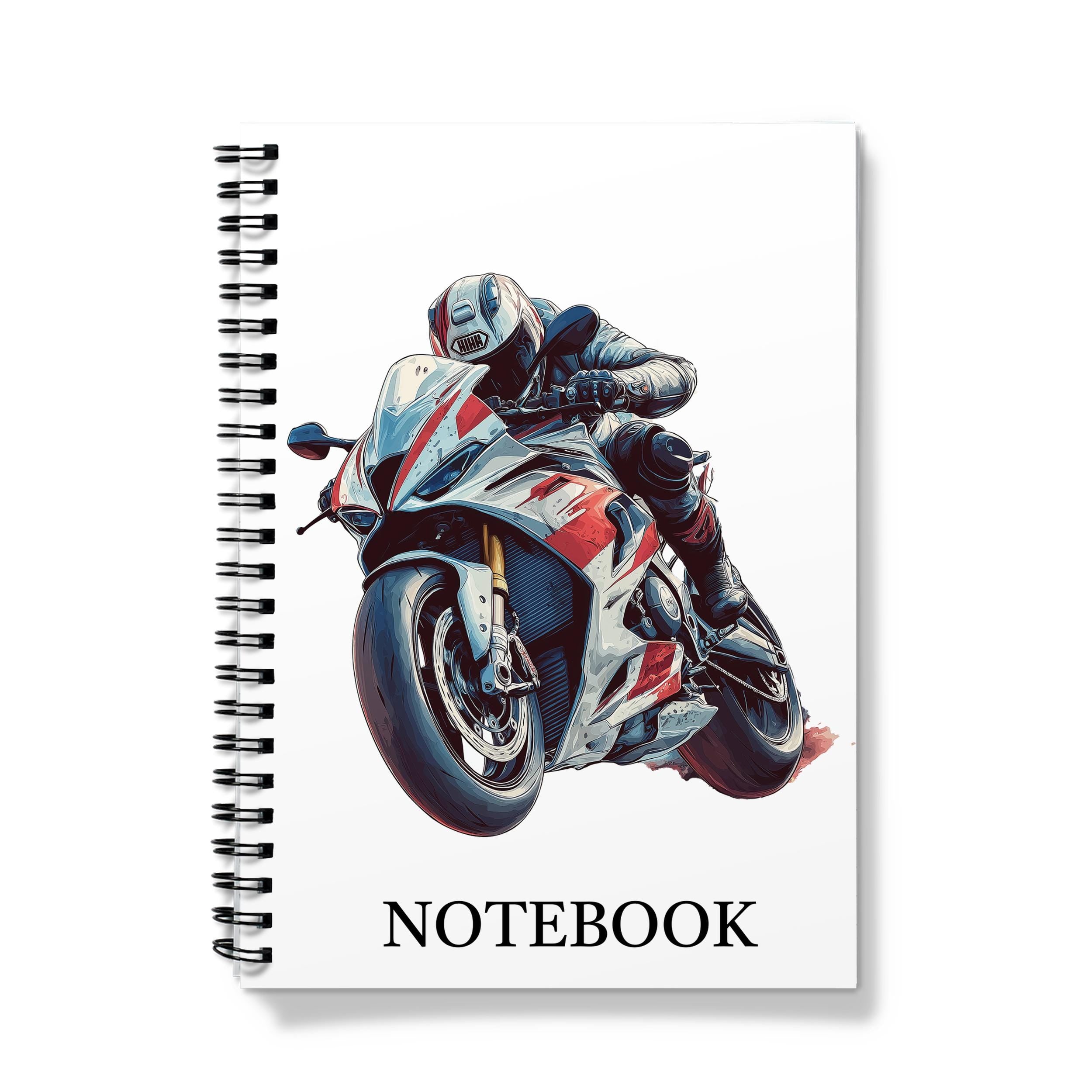 Motorcycle Rider A5 Notebook: Racing Bike Journal & Sketchbook