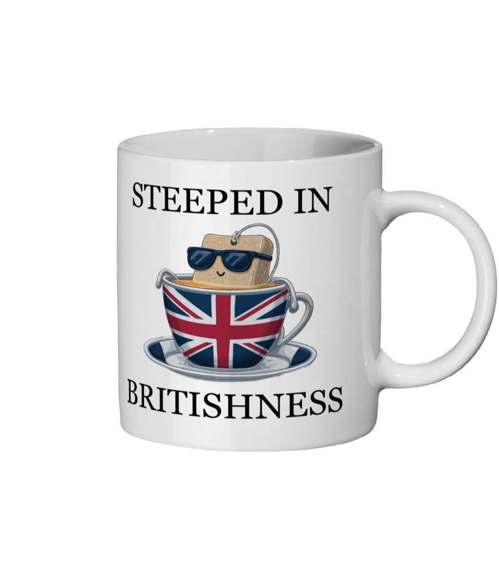 Funny British Tea Mug: Union Jack UK Gift for Anglophiles