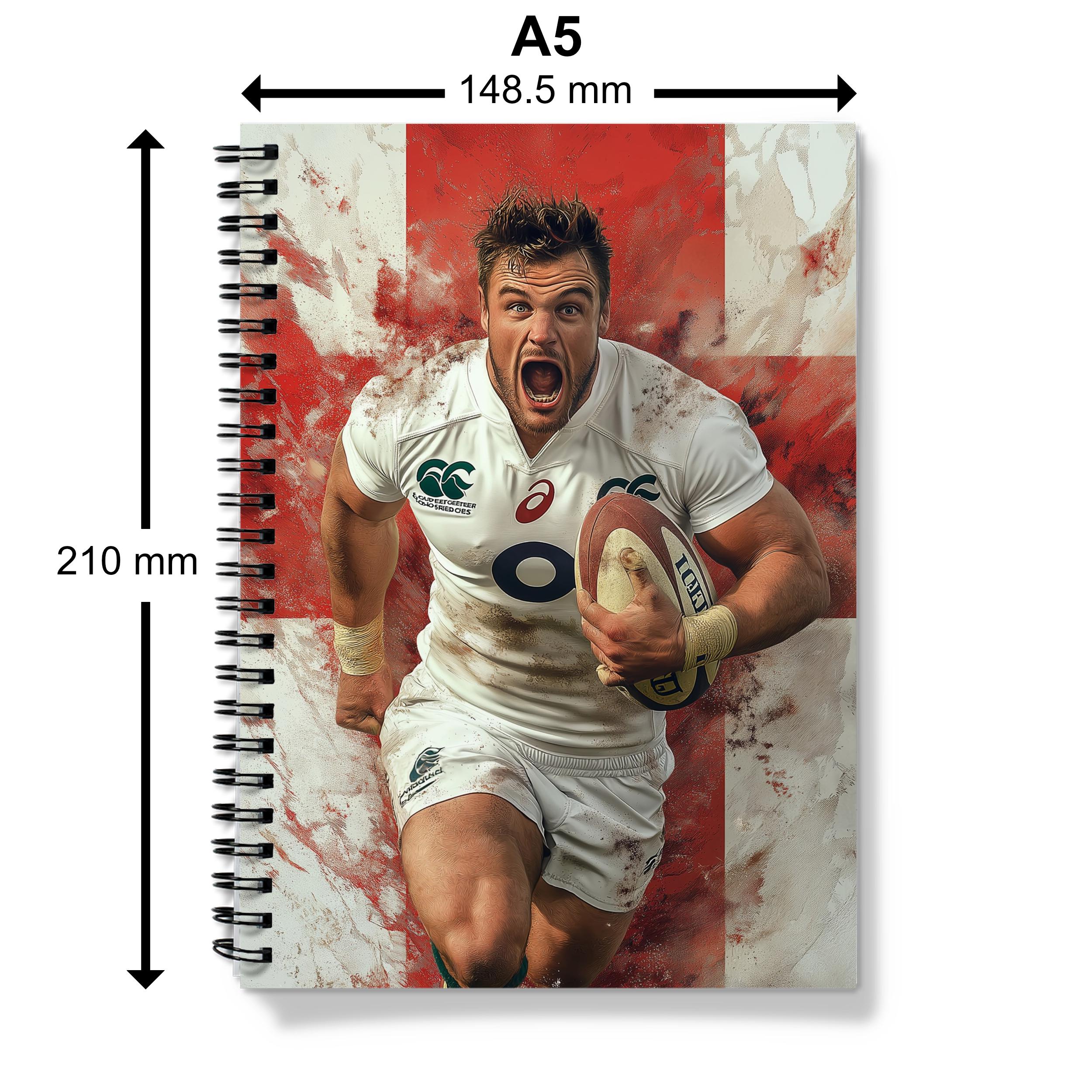 Rugby Player A5 Notebook: Sports Fan Journal