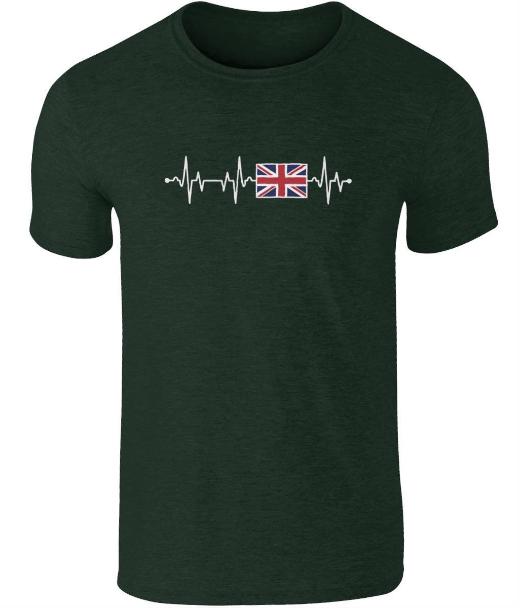 Union Jack Heartbeat Tee – Cotton British Flag T-Shirt