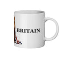White mug with 'BRITAIN' text and Union Jack design on a white background