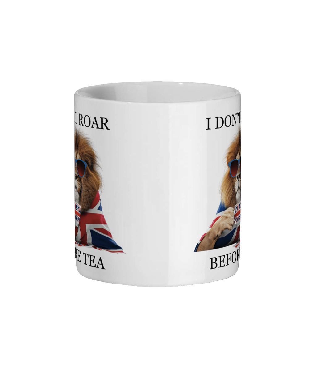 Regal Lion UK Mug: Funny British Tea Cup, Union Jack Design
