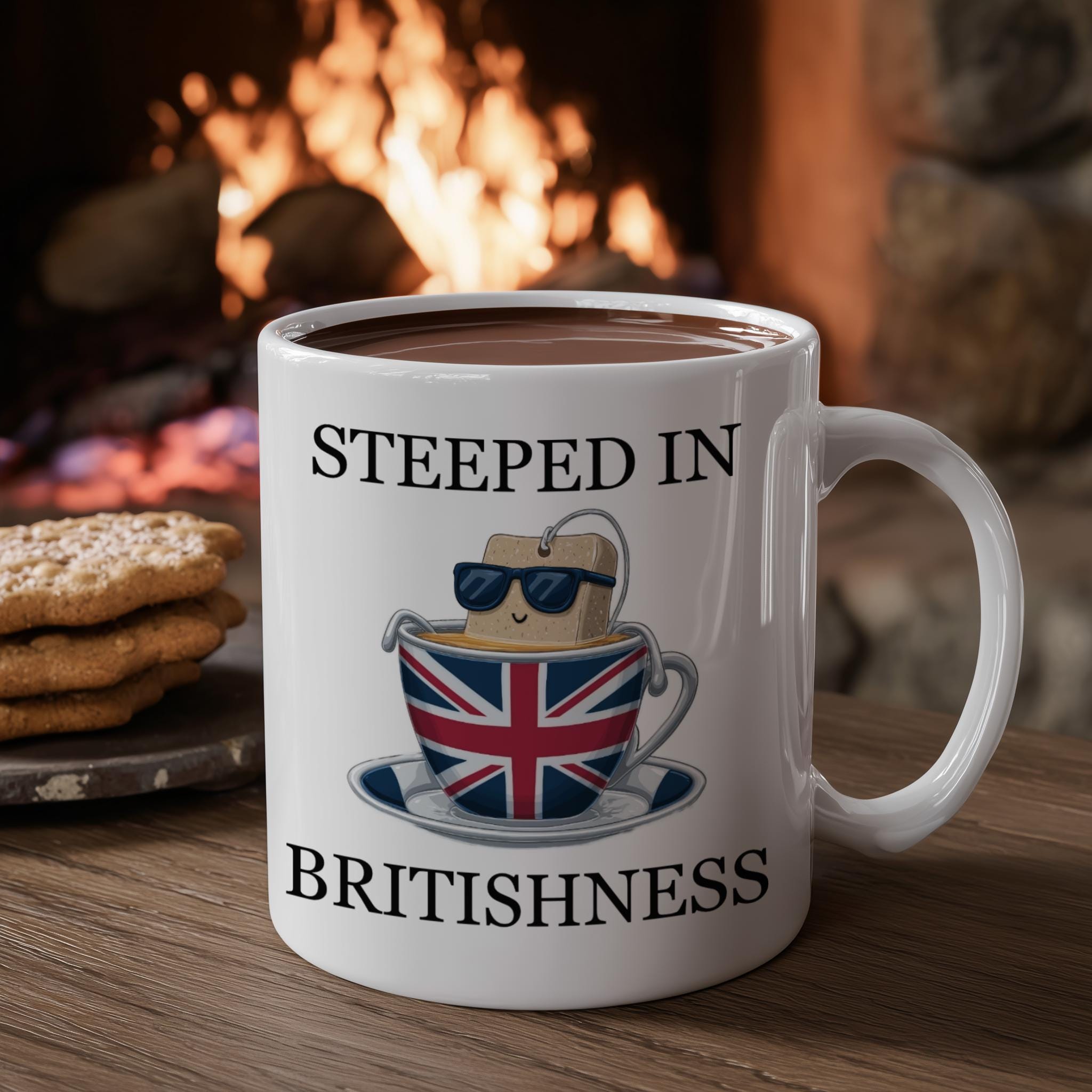 Funny British Tea Mug: Union Jack UK Gift for Anglophiles