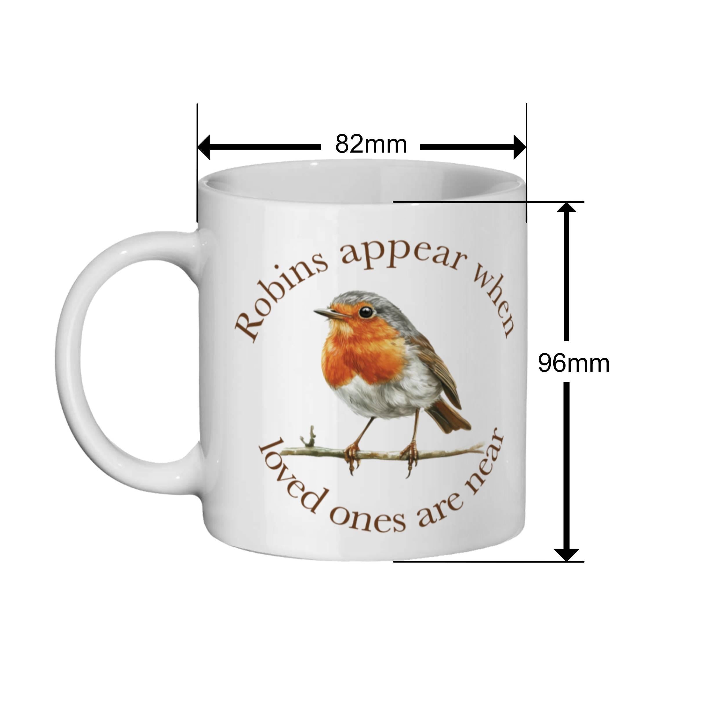 Robin Memorial Coffee Mug: Remembrance Gift, Bird Lover Ceramic Mug