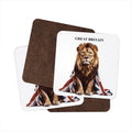 Union Jack Lion Coasters - British Pride Drink Mats (Set of 4)