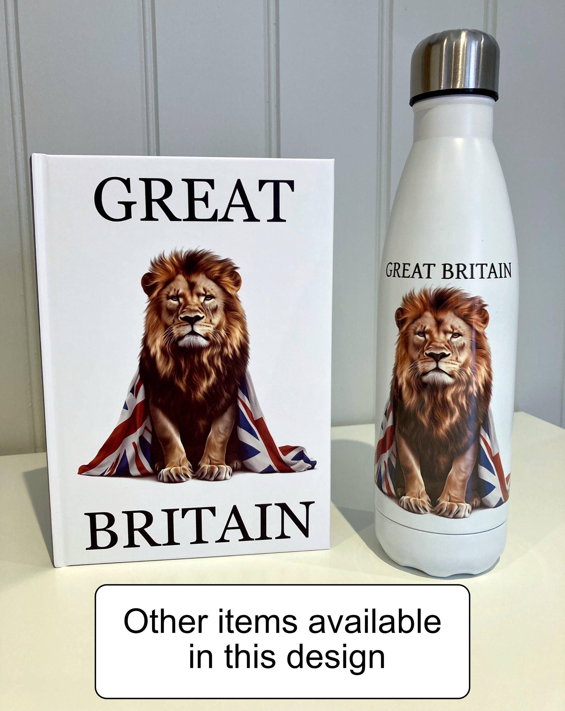 Lion Union Jack Mug: British Pride Coffee Cup, England Souvenir