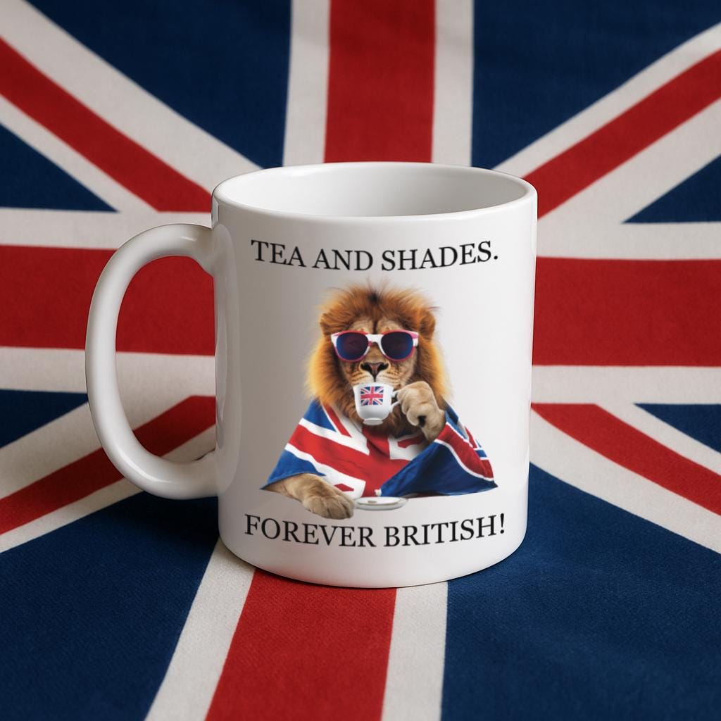 Regal Lion UK Mug: Funny British Tea Cup
