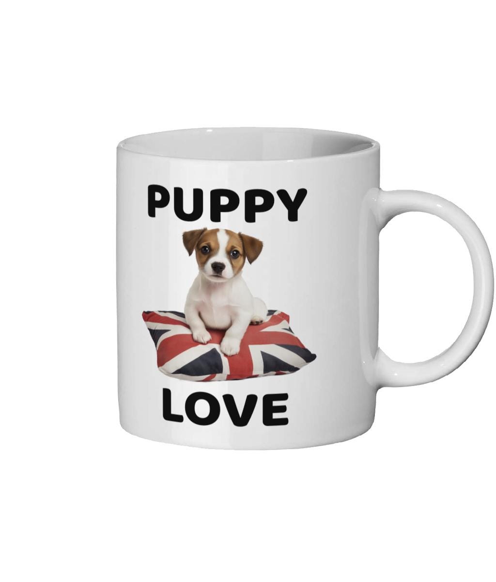 Jack Russell Puppy Mug: British Union Jack Dog Lover Gift