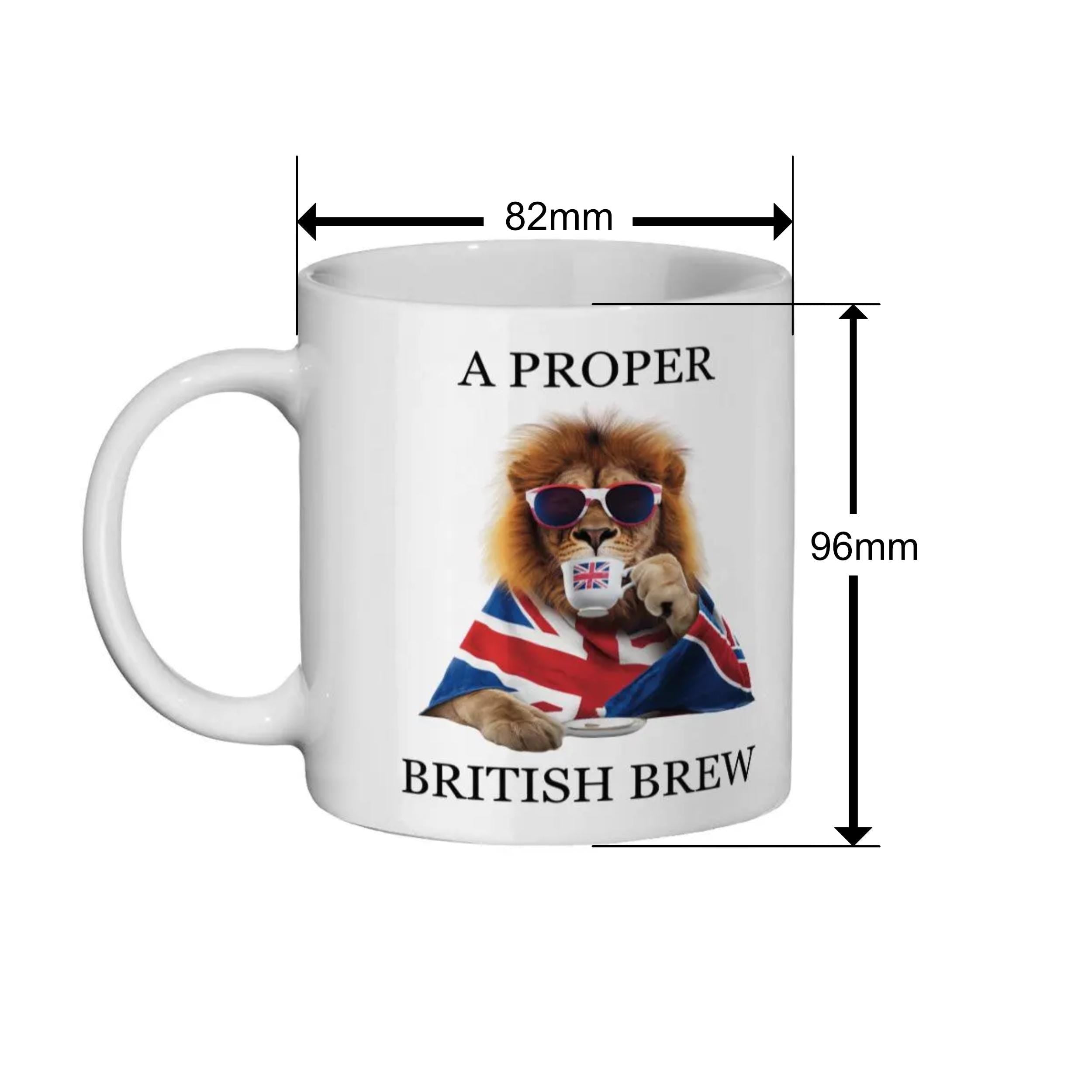 Regal Lion British Mug: Union Jack Sunglasses, Funny Tea Lover Gift