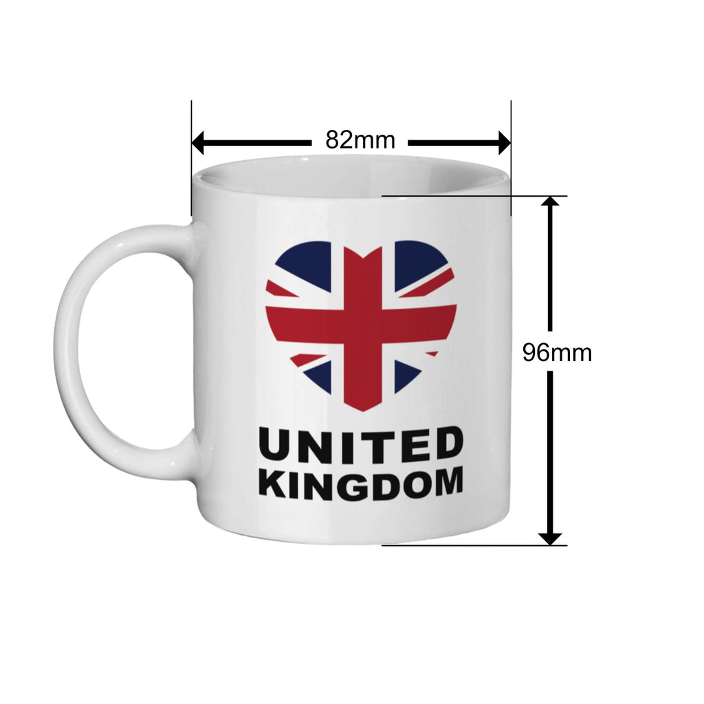 Union Jack Heart Mug: British Flag Coffee Cup, UK Gift