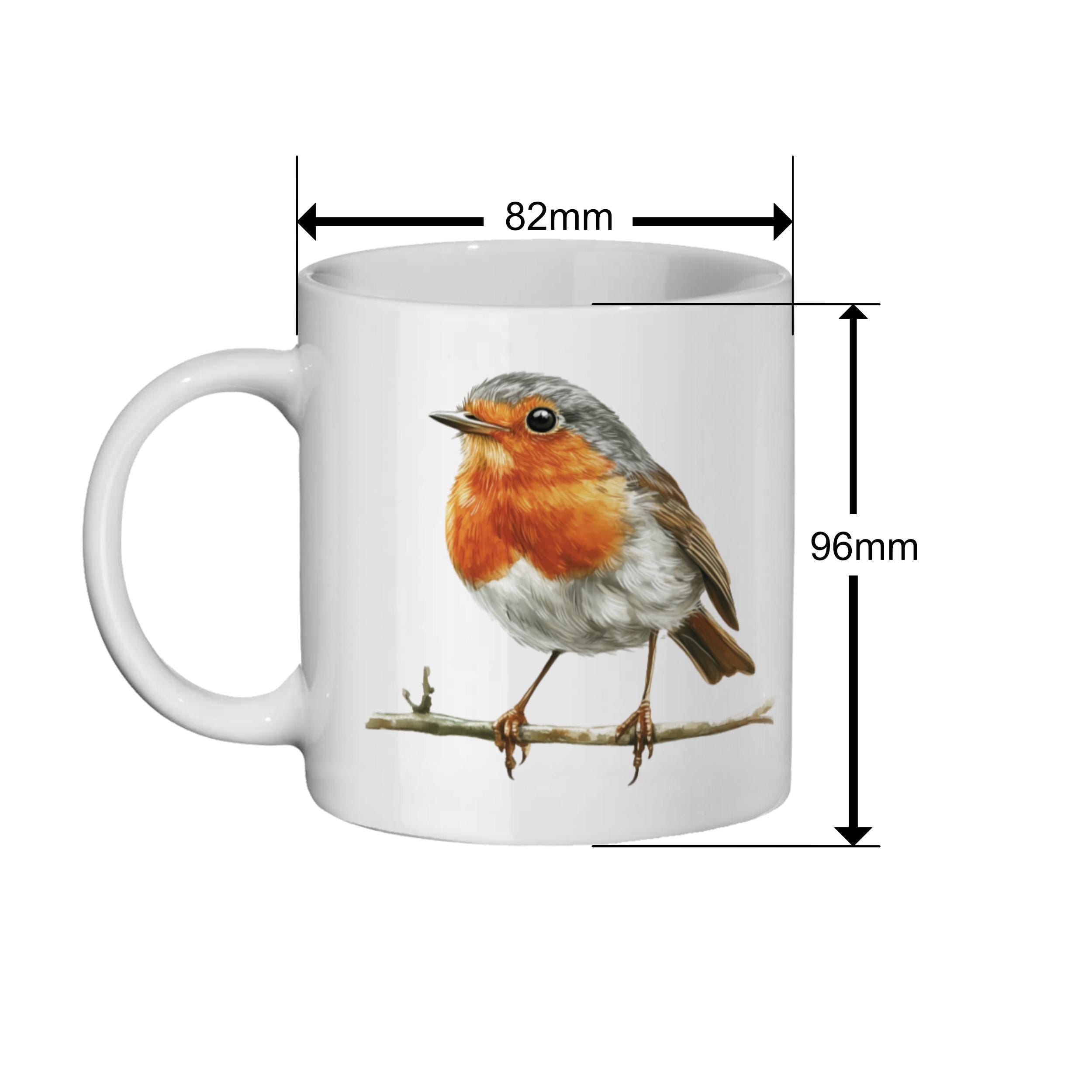 Robin Mug: British Garden Bird Ceramic Coffee Cup