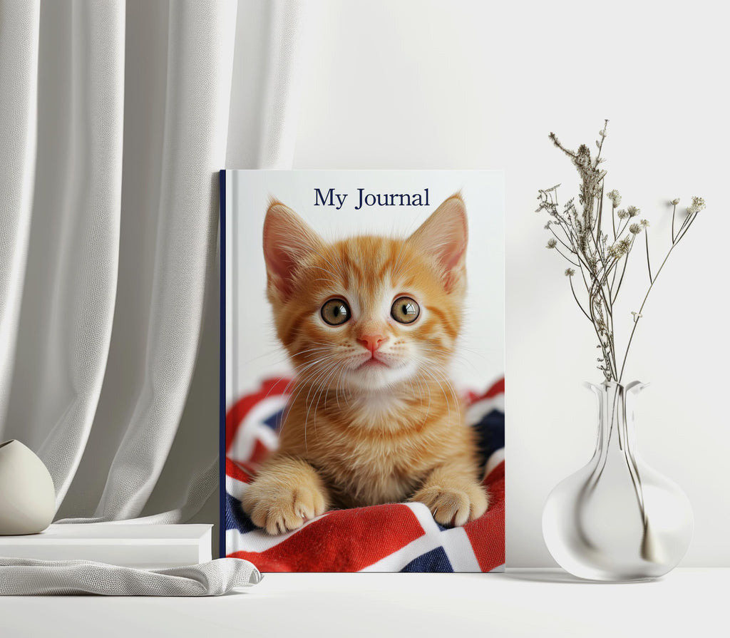 Ginger Kitten Notebook: Union Jack Cushion, Cat Lover Journal