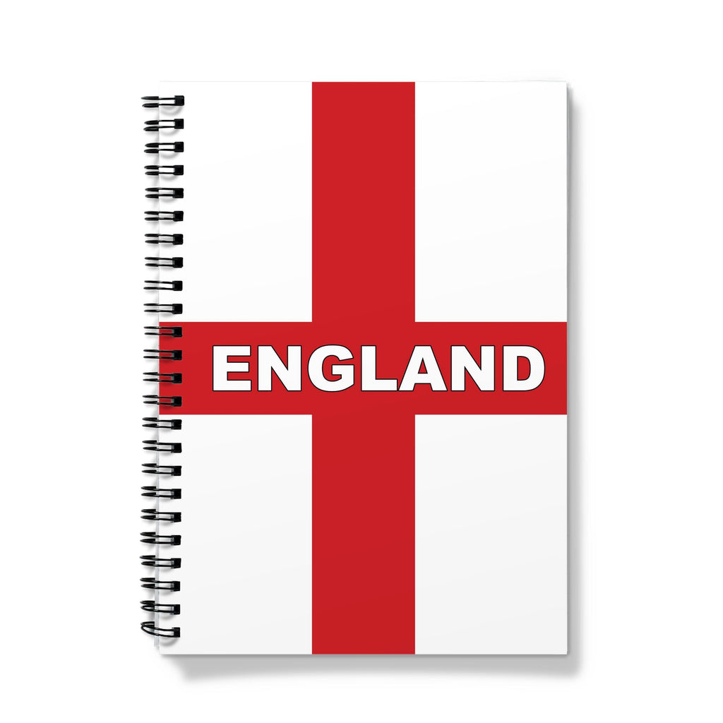 England Flag A5 Spiral Notebook: St George's Cross Journal