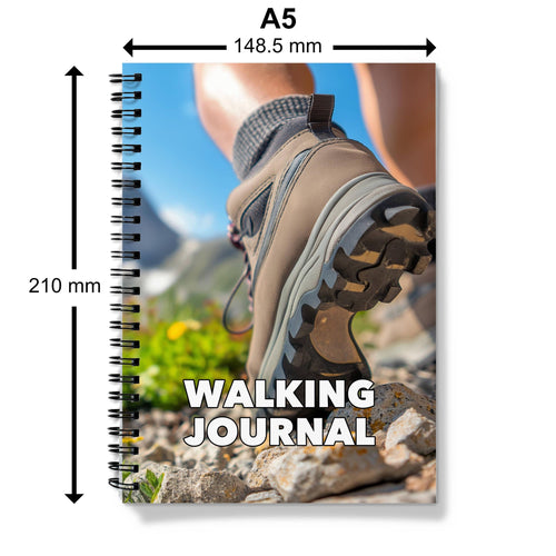A5 Hiking Journal: Spiral Bound Walking Logbook with Boot Cover