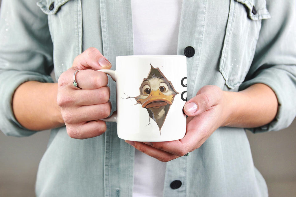Funny Duck Mug – “Quack Quack Oops!” – 11oz White Ceramic Coffee Cup – Cute Animal Gift for Duck Lovers, Friends or Coworkers