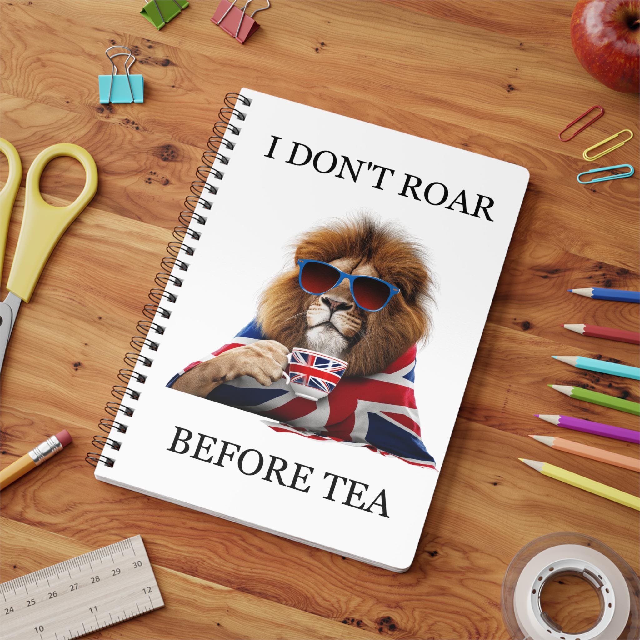 Regal Lion Notepad: Funny British Union Jack Notebook