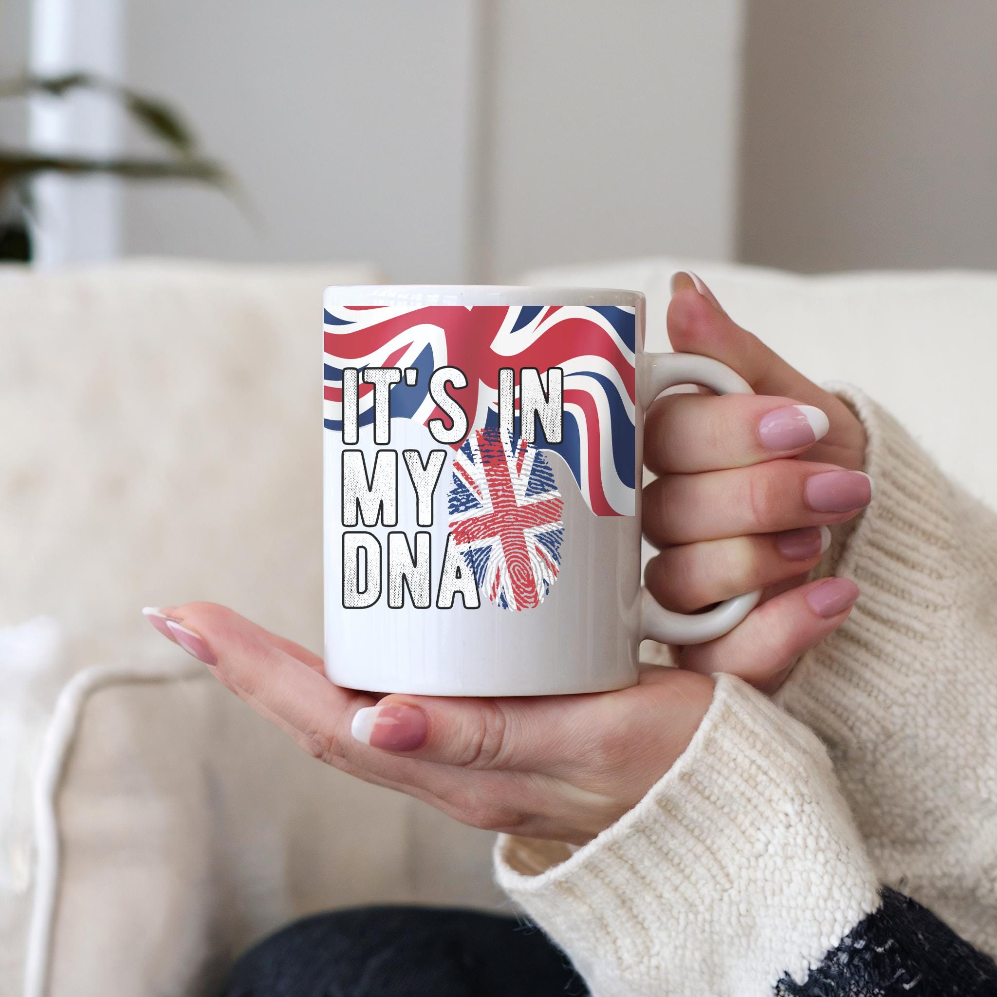 Union Jack Mug: British Pride UK Flag Fingerprint Coffee Cup
