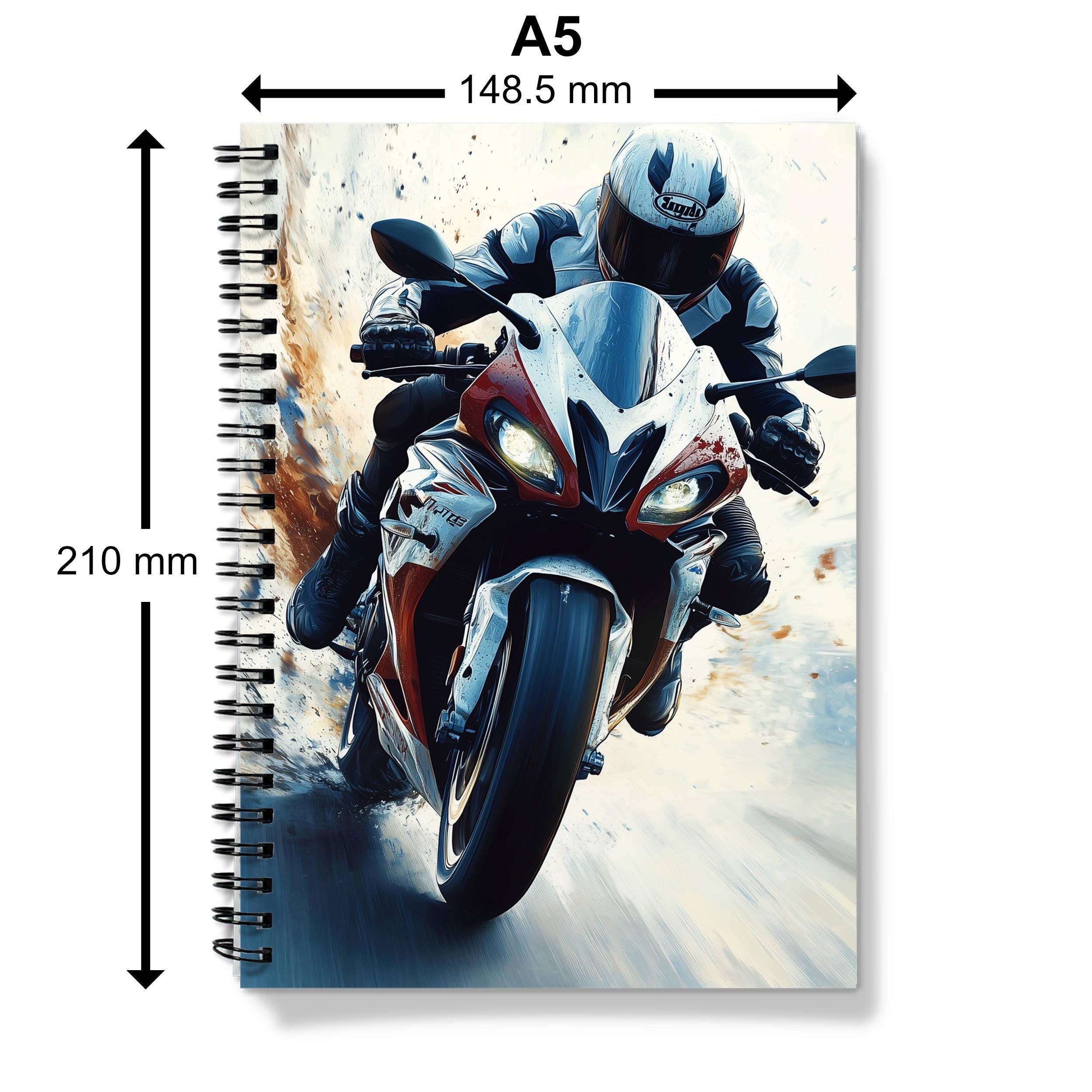 Motorbike Spiral Notebook: A5 Lined/Graph Paper Journal