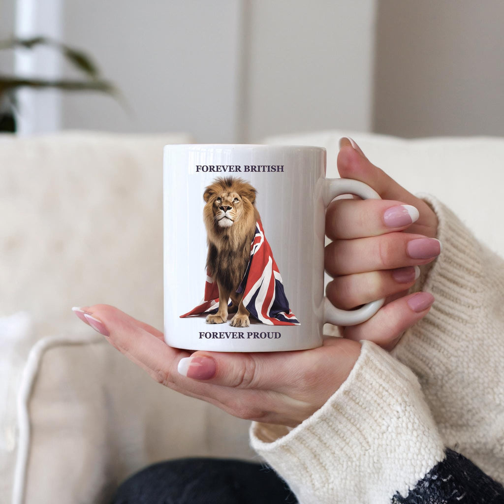 British Lion Coffee Mug: Union Jack UK Pride Gift