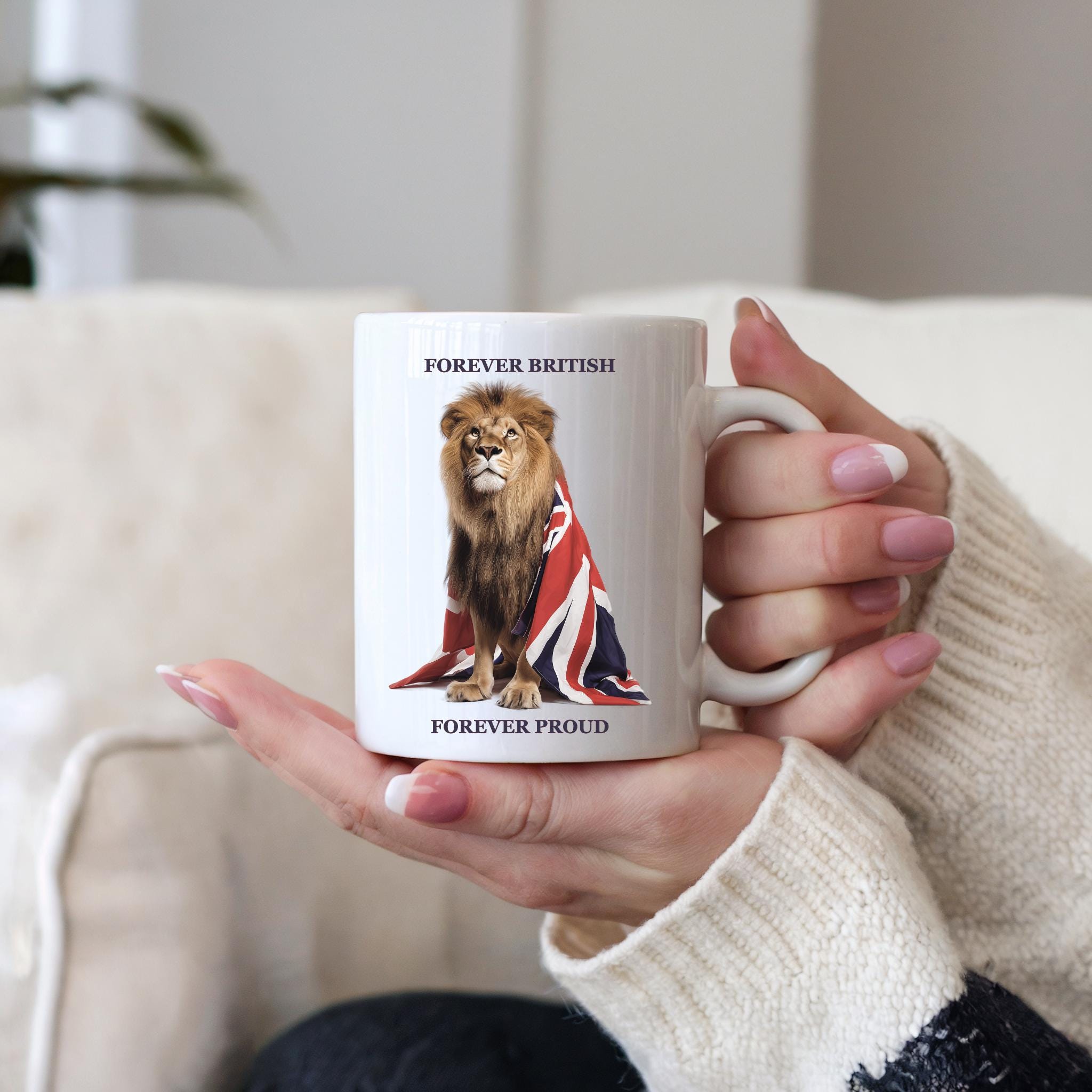 British Lion Coffee Mug: Union Jack UK Pride Gift