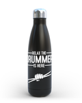 Drummer Gift: Black Metal Thermos Water Bottle (500ml)