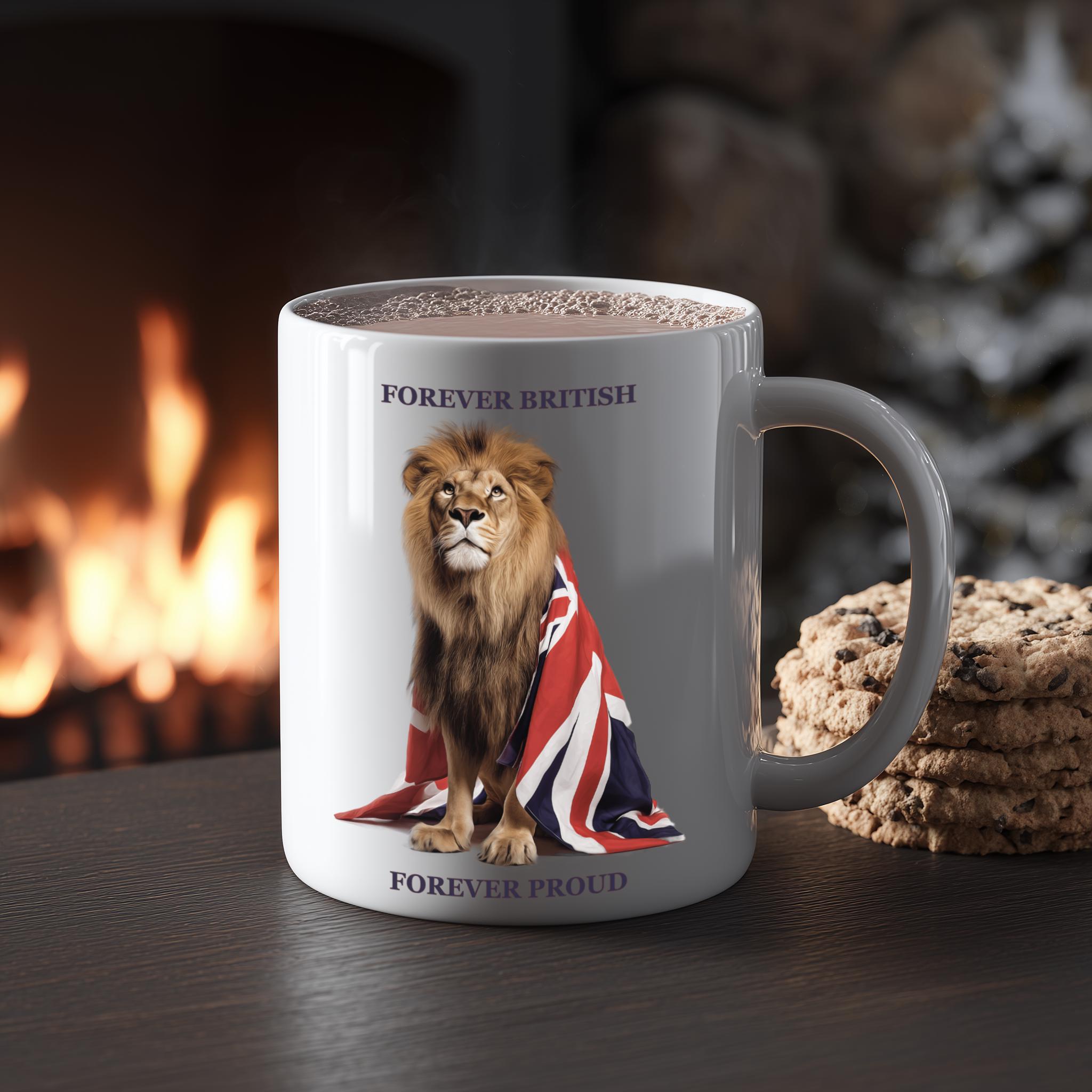 British Lion Coffee Mug: Union Jack UK Pride Gift