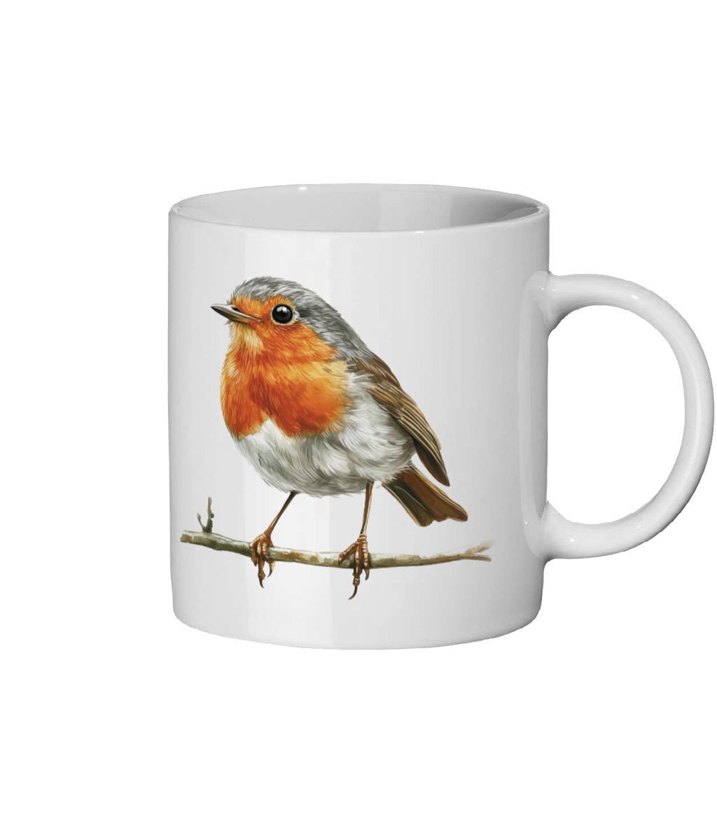 Robin Mug: British Garden Bird Ceramic Coffee Cup