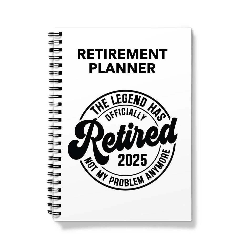 A5 Spiral Bound Retirement Planner Notebook – “The legend has officially retired” Travel Journal for Retirees