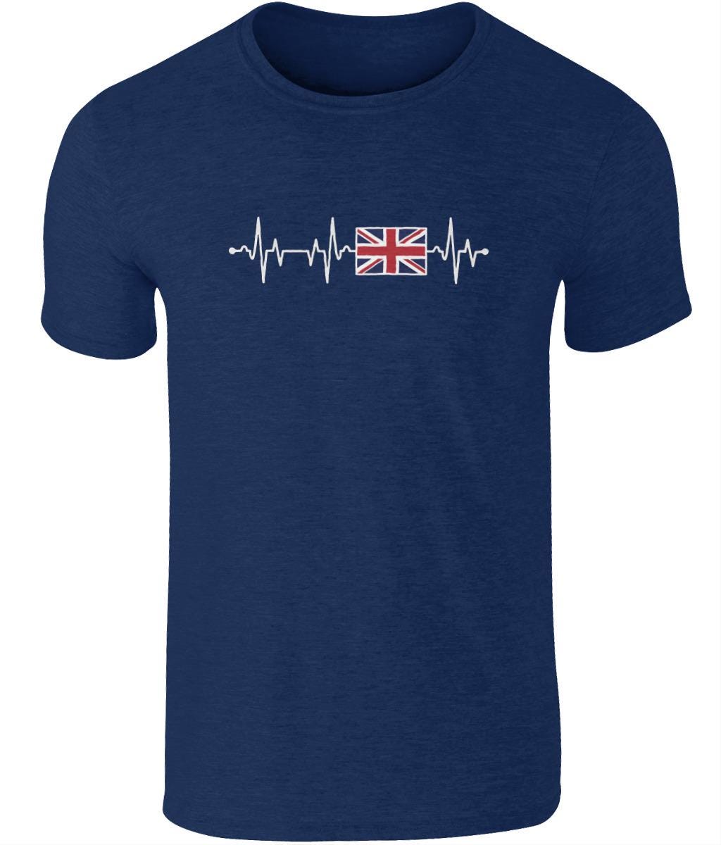 Union Jack Heartbeat Tee – Cotton British Flag T-Shirt