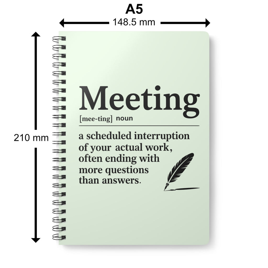 Meeting definition spiral A5 notebook