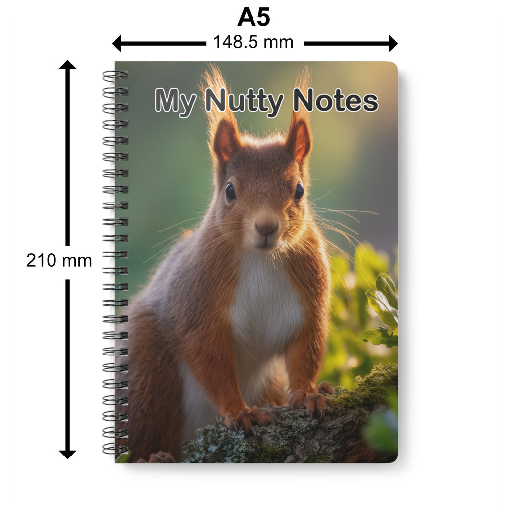 Nutty Notes Squirrel A5 Spiral Notebook