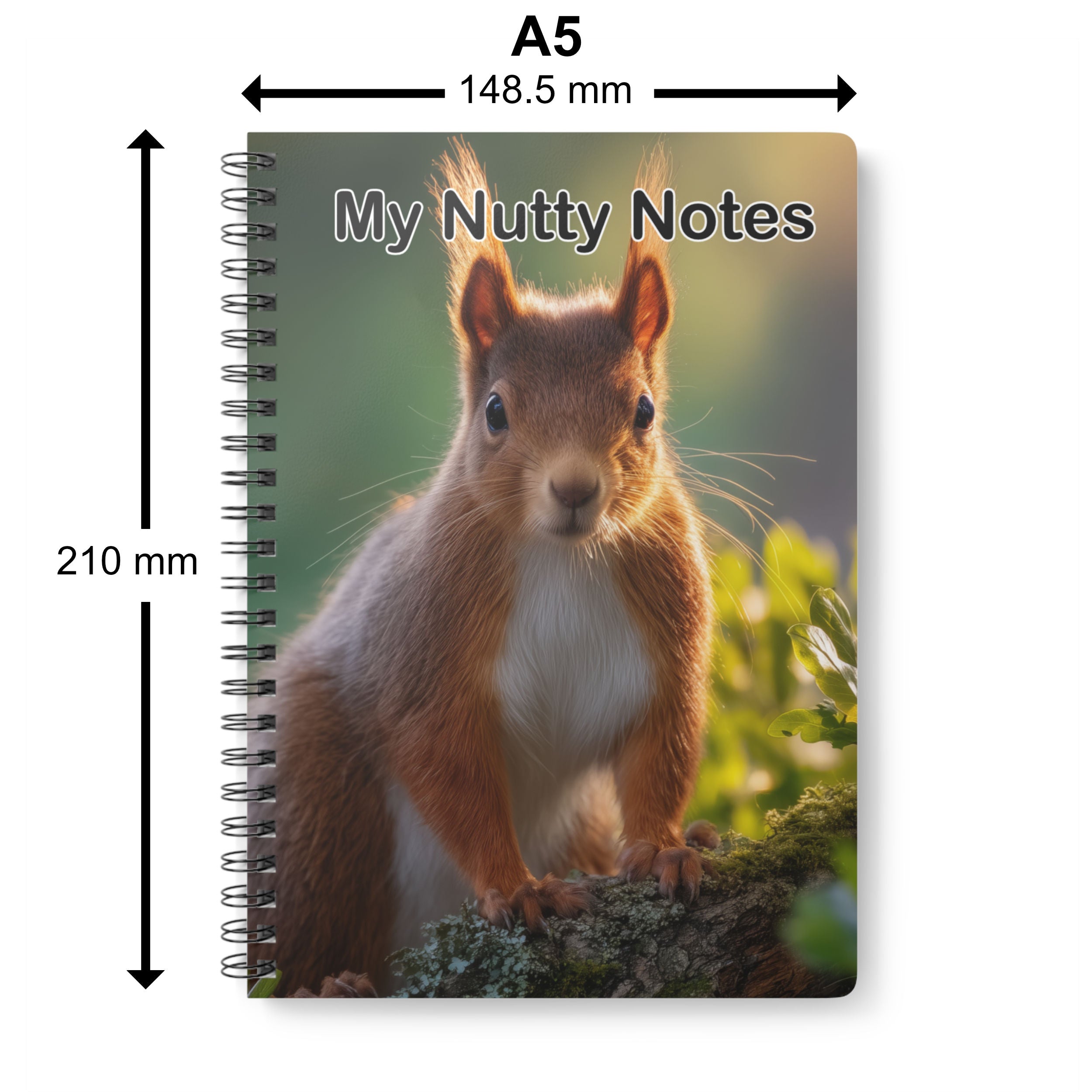 Nutty Notes Squirrel A5 Spiral Notebook