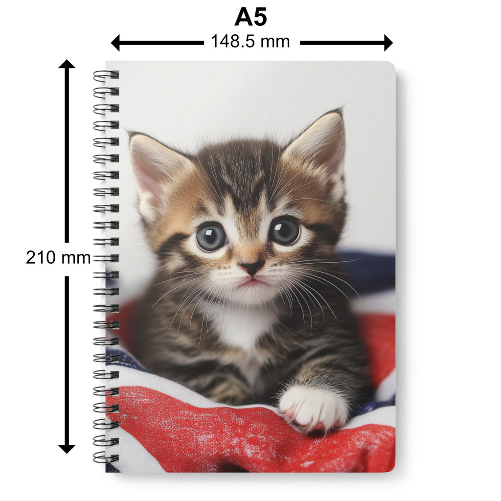 Cute Tabby Kitten - A5 Spiral Notebook