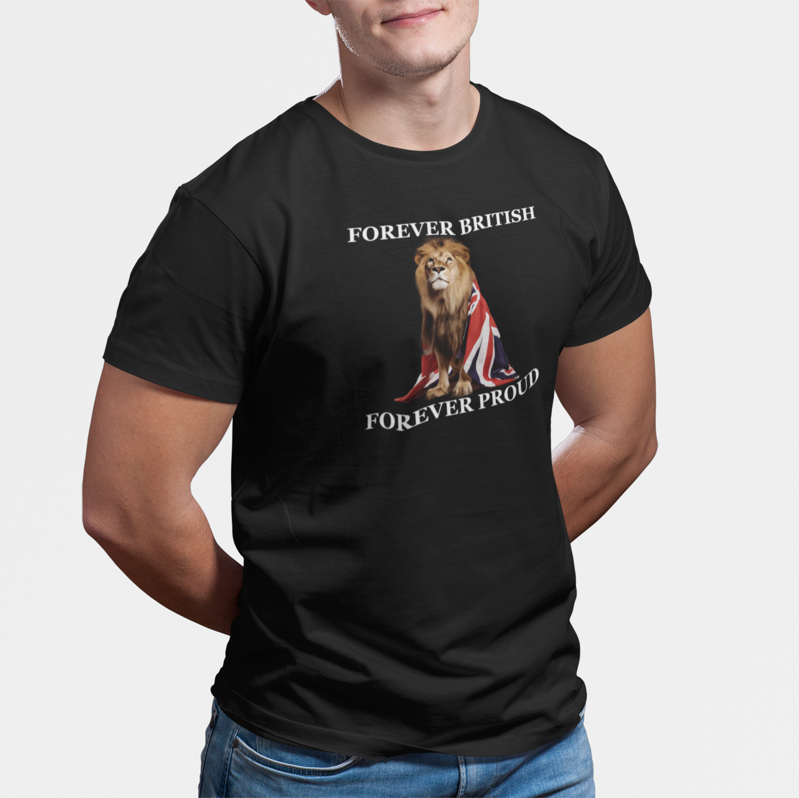 Regal Lion Union Jack T-Shirt: British Pride Ringspun Cotton Tee