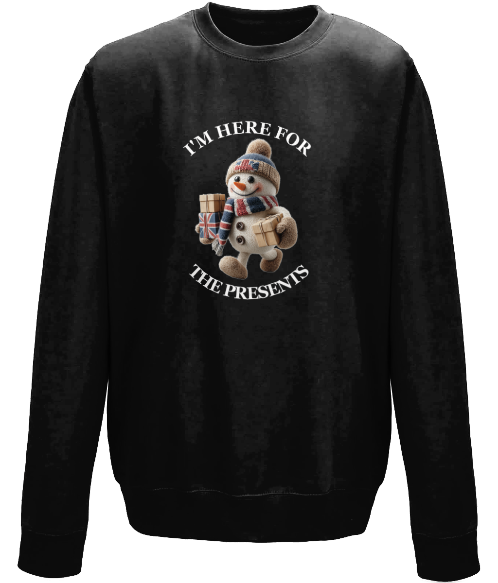 Here For The Presents Funny Christmas Sweatshirt