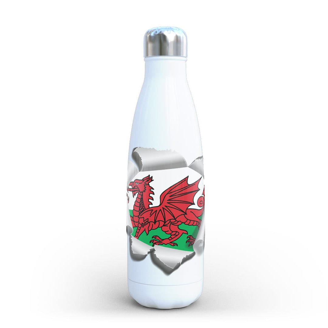 Welsh Flag Stainless Steel Water Bottle: Cymru Dragon Gift