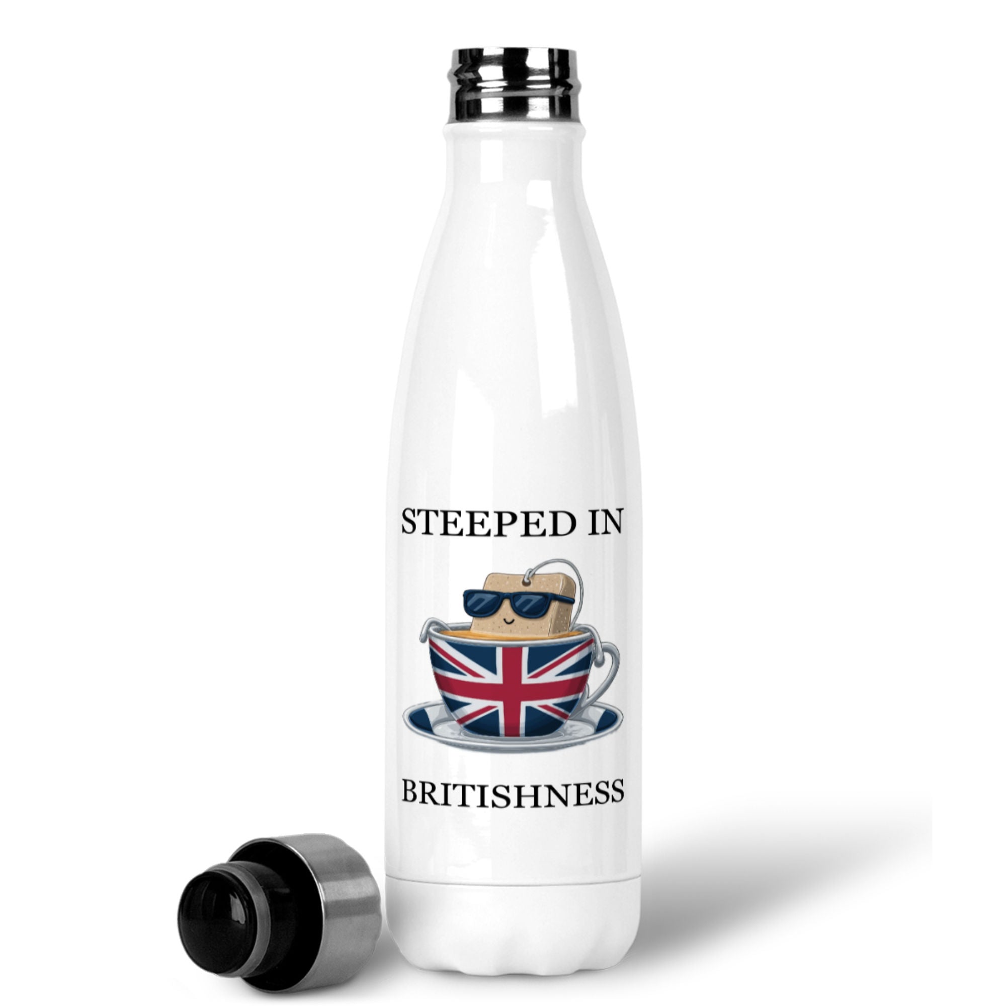 Union Jack Steel Water Bottle: British Gift for Tea Lovers