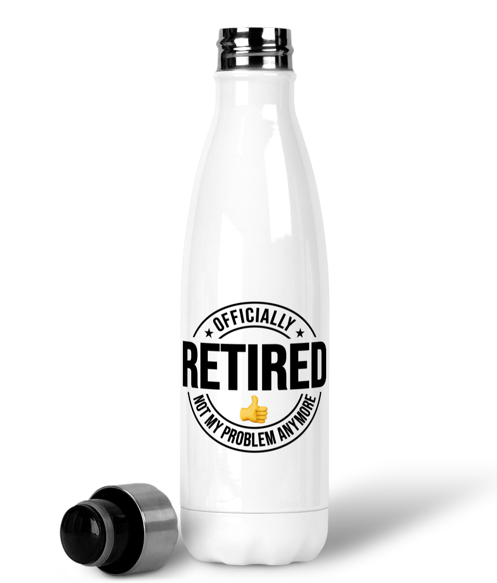 Officially Retired Stainless Steel Water Bottle: Humorous Retirement Gift