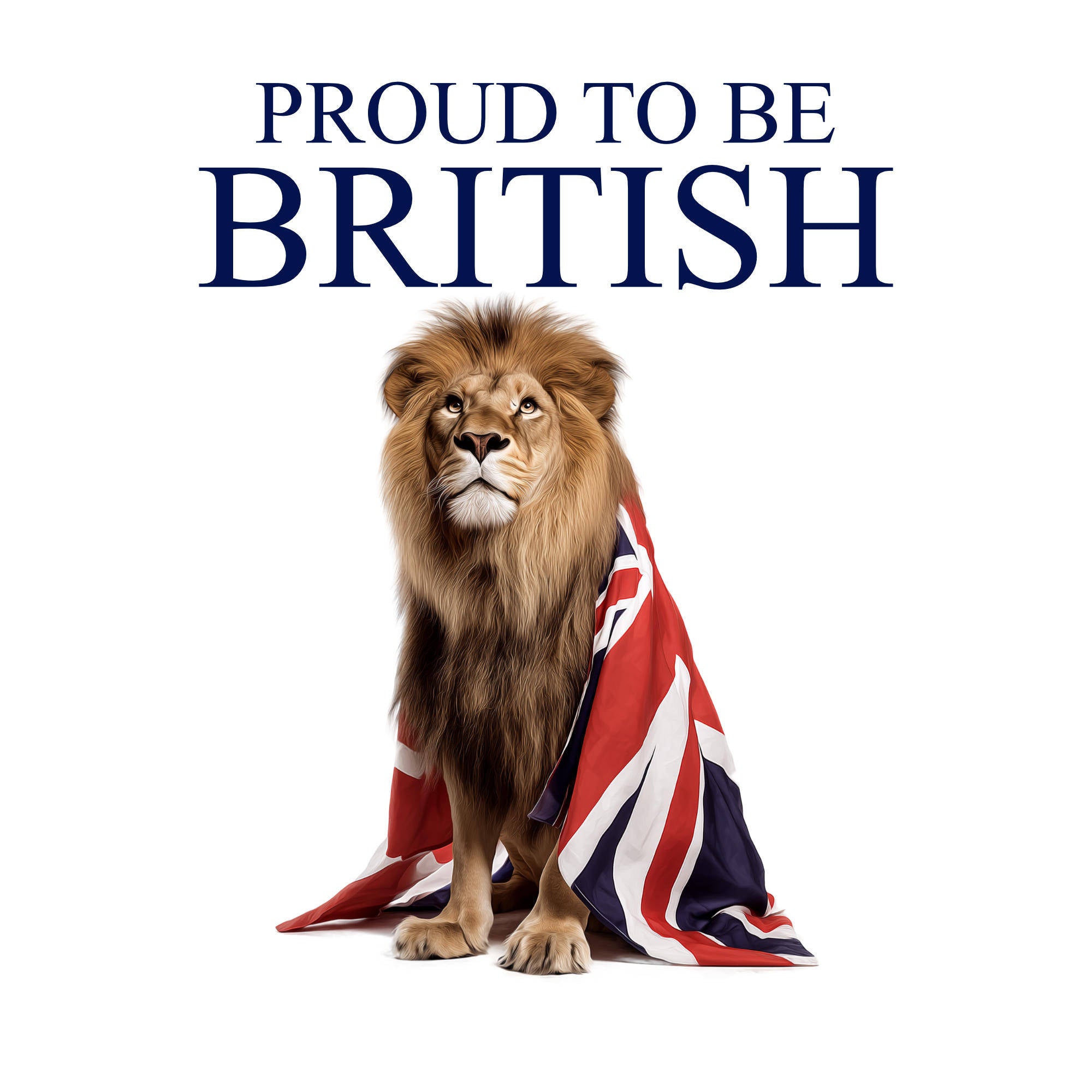 Union Jack Lion T-Shirt: Proud to Be British Ringspun Cotton Tee