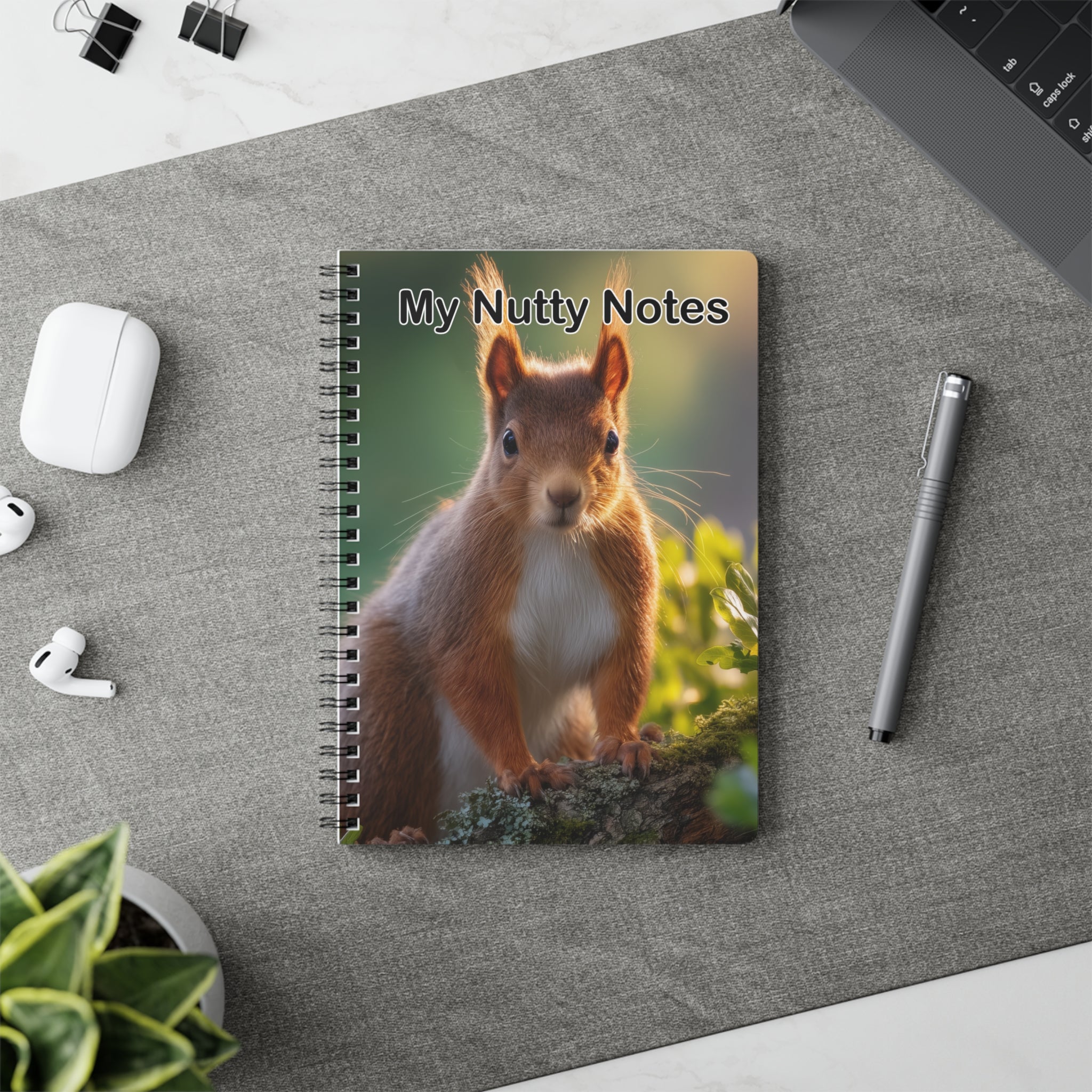 Nutty Notes Squirrel A5 Spiral Notebook
