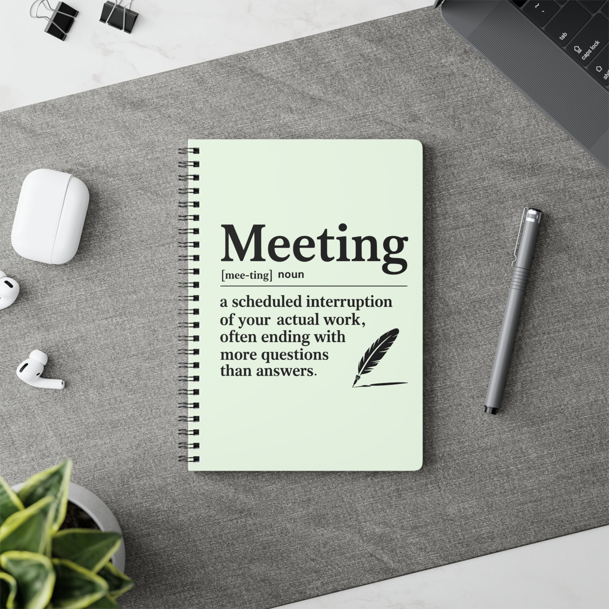 Meeting definition spiral A5 notebook