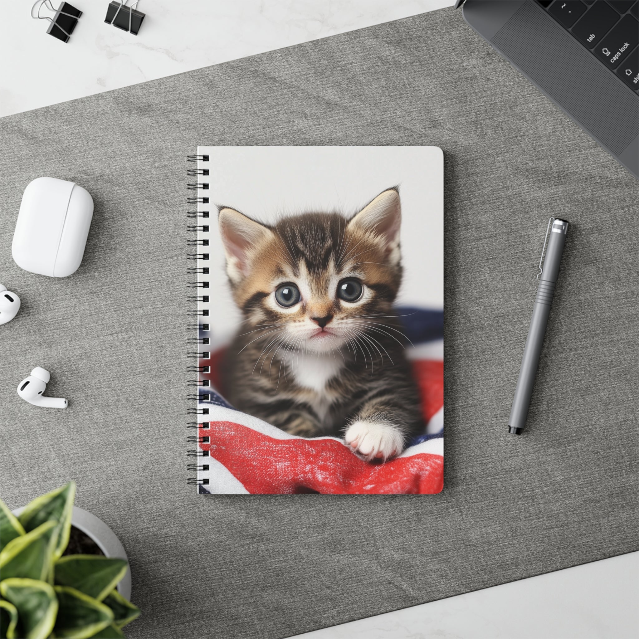 Cute Tabby Kitten - A5 Spiral Notebook