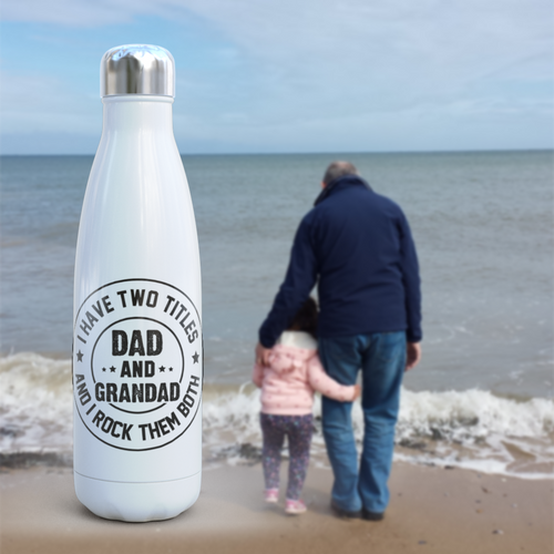 500ml Insulated Stainless Steel Water Bottle - Dad and Grandad