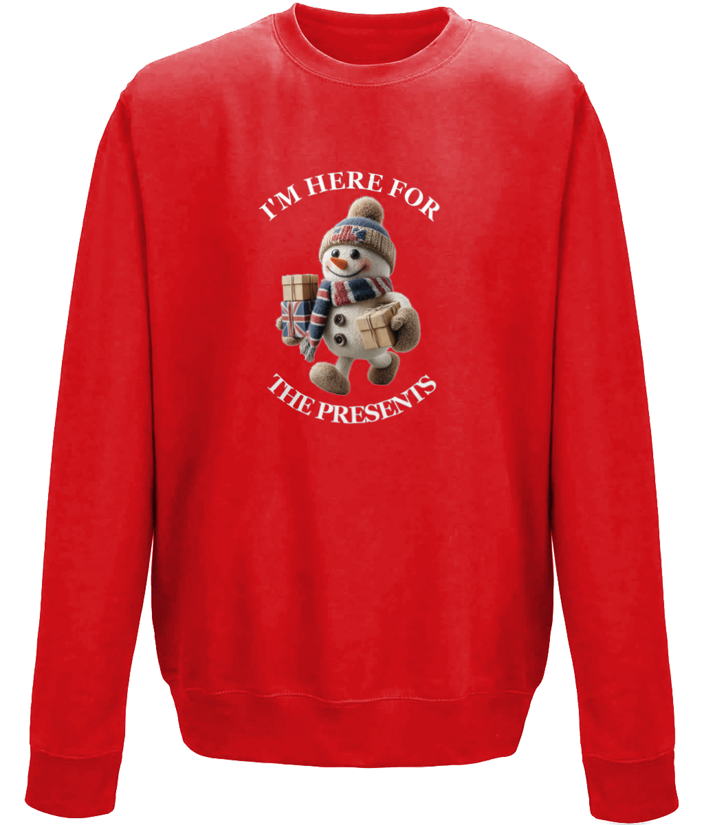 Here For The Presents Funny Christmas Sweatshirt