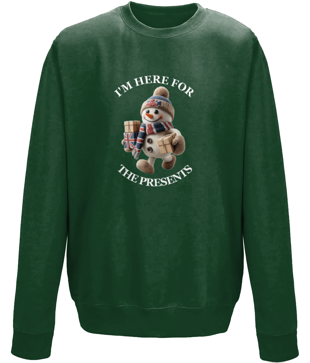 Here For The Presents Funny Christmas Sweatshirt